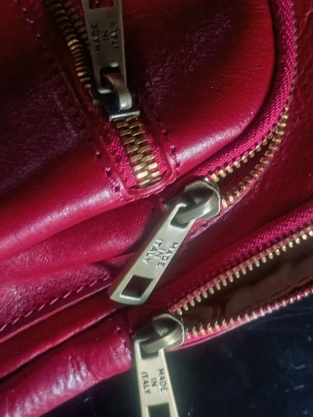 Venice Leather Red Genuine Leather Handbag Made in Italy Shoulder Bag